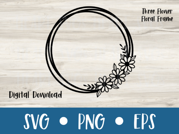 Floral Frame Three Flowers Graphics