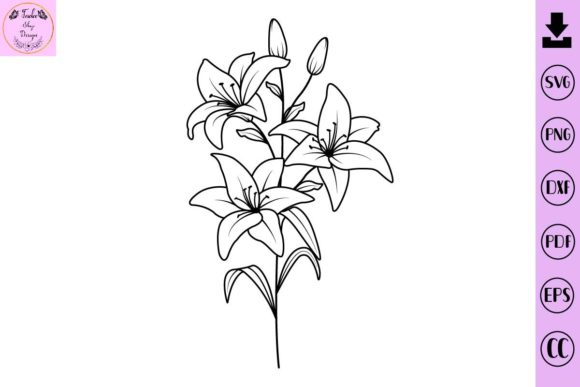 Flower Svg Lily Flowers Svg: A Versatile Graphic for Local Branding