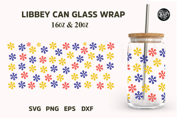 Flowers 16 Oz Libbey Can Glass Wrap SVG: A Graphic Design Asset for Tumbler Wraps