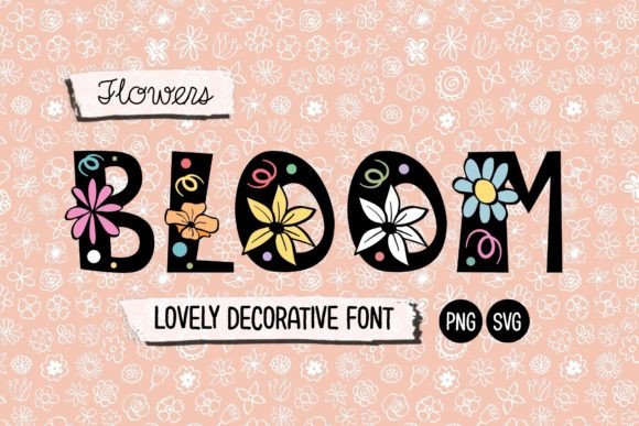 Flowers Bloom SVG PNG Font for Graphics and Crafts