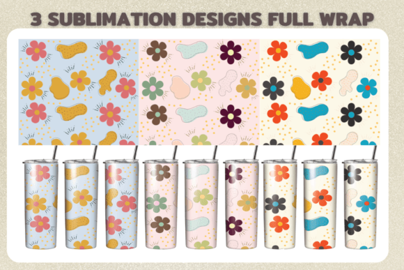 Flowers Boho Tumbler Graphics for Crafts and Web Design