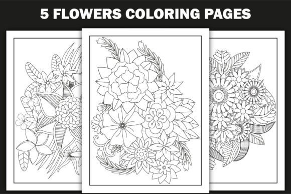 Flowers Coloring Pages Graphics for Bloggers and Publishers