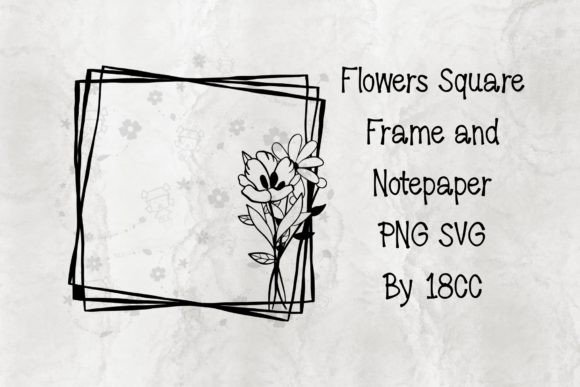 Flowers Triple Square Frame Graphics for Crafts