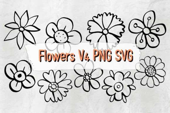 Flowers V4 Graphics for Crafts