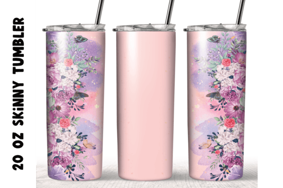 Flowers Watercolor Sublimation Tumbler