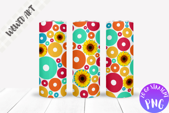 Flowers X Circle Tumbler Wrap Graphics for Crafts