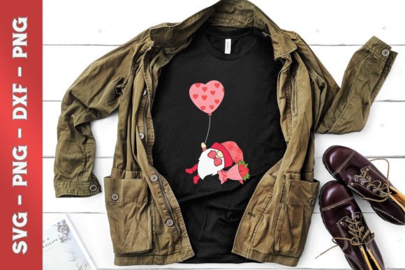Gnome with Flowers and Balloon Graphics for Crafts