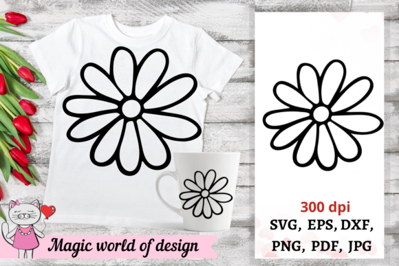 Hand Drawn Flowers Graphics for Crafts