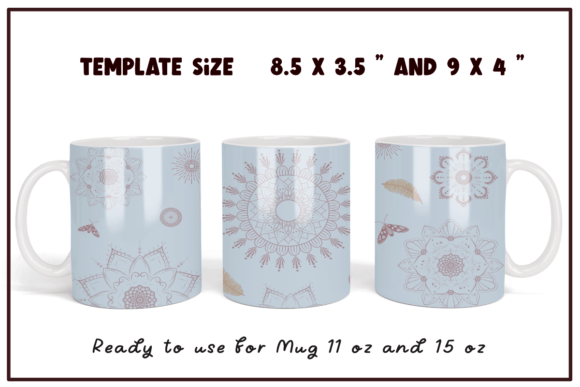 Mandala Flowers Coffee Mug Wrap