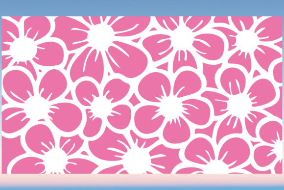Pink Flowers Libbey Wrap Svg for Branding