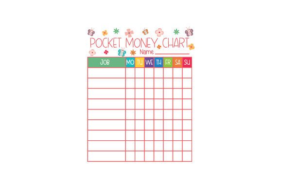 Pocket Money Chart Template - Flowers Butterflies Review