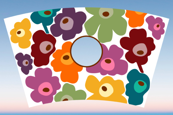 Retro Flowers Graphics for Print Templates