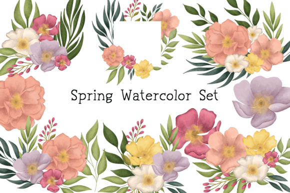 Spring Watercolor Set for Crafts and Spring