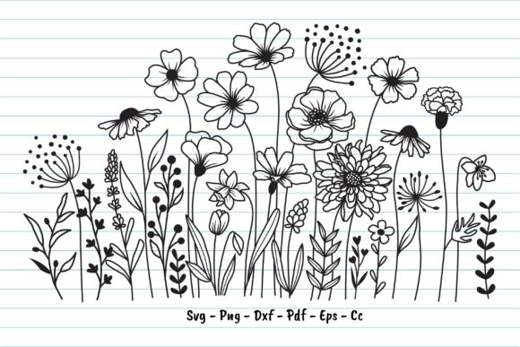 Wildflowers Graphics for Print Templates